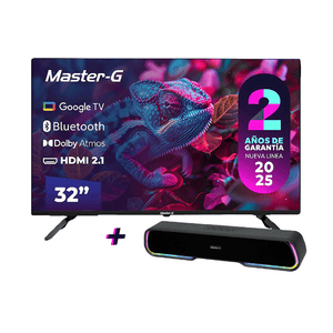 Combo Televisor Smart Tv 32" Led HD Google TV + Parlante Soundbar Bluetooth TWS Master-G