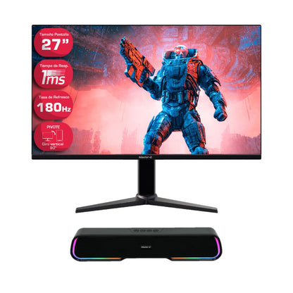 Combo Monitor Gamer 27" FHD 180Hz 1Ms Vertical  + Soundbar Barra Gamer