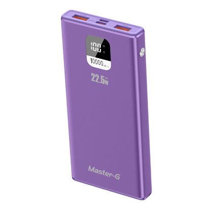 Power Bank Master-G 10000mAh 22.5W Carga Rápida Pantalla LCD Morado UCP10MPD
