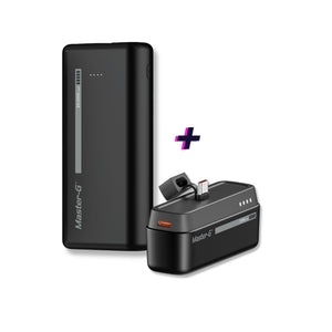 Combo Power Bank Master-G 20000mAh 2.1A + Power Bank Mini 5000mAh Tipo C Power Delivery Negro