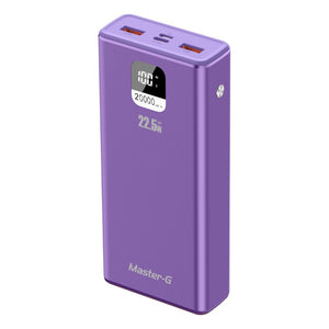 Power Bank Master-G 20000mAh 22.5W Carga Rápida Pantalla LCD Morado UCP20MPD