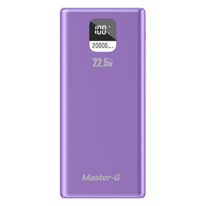 Power Bank Master-G 20000mAh 22.5W Carga Rápida Pantalla LCD Morado UCP20MPD